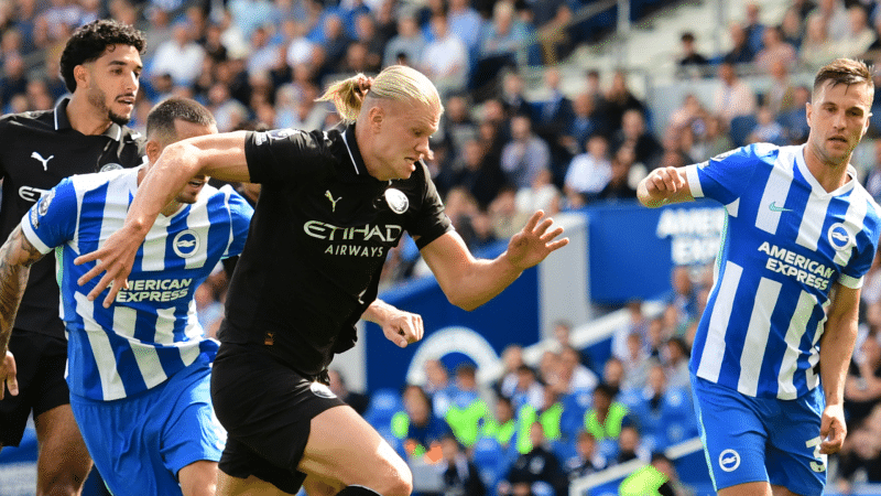 Brighton ‘estraga’ jogo histórico para Haaland e City amarga mais uma derrota