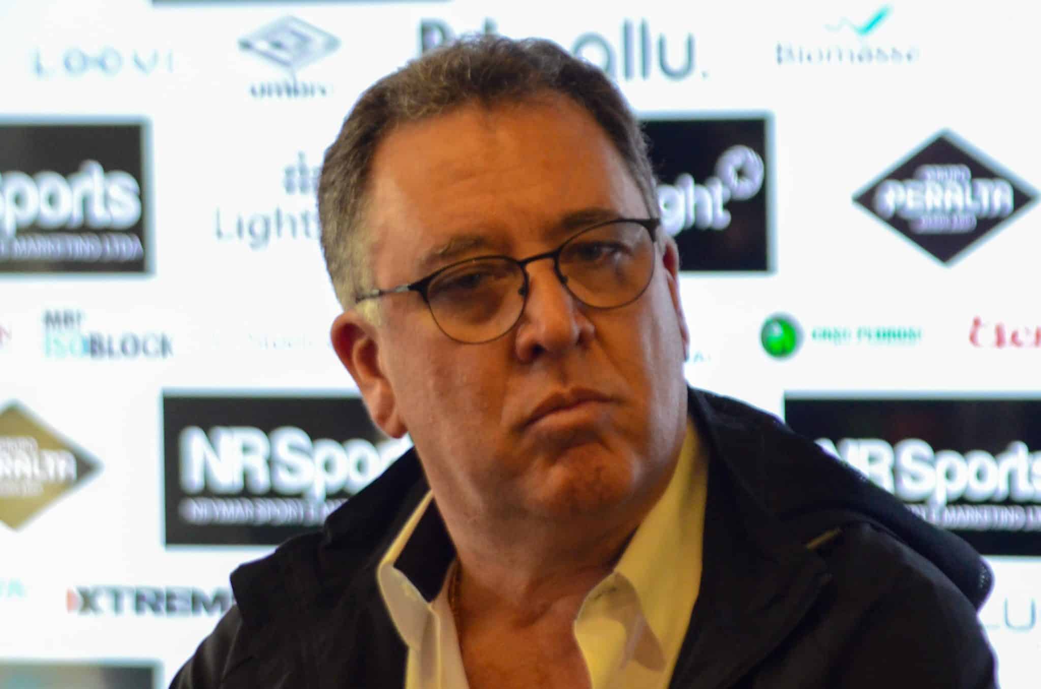 Marcelo Teixeira em coletiva na inaugira&ccedil;&atilde;o do novo CT Meninos da Vila