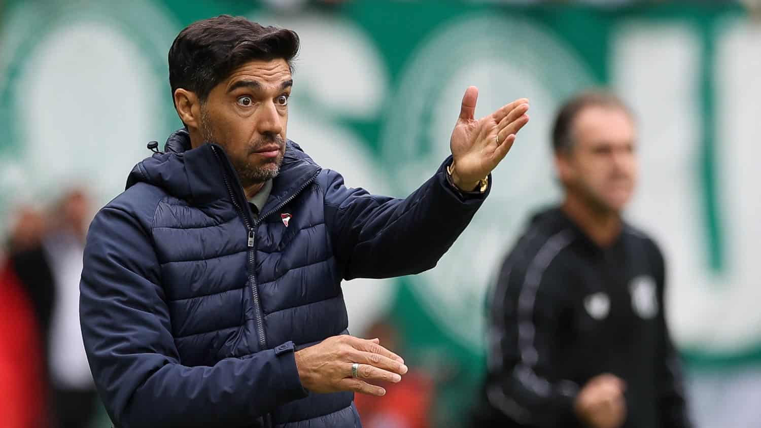 Abel Ferreira durante Palmeiras x Cear&aacute; (Foto: Cesar Greco/Palmeiras