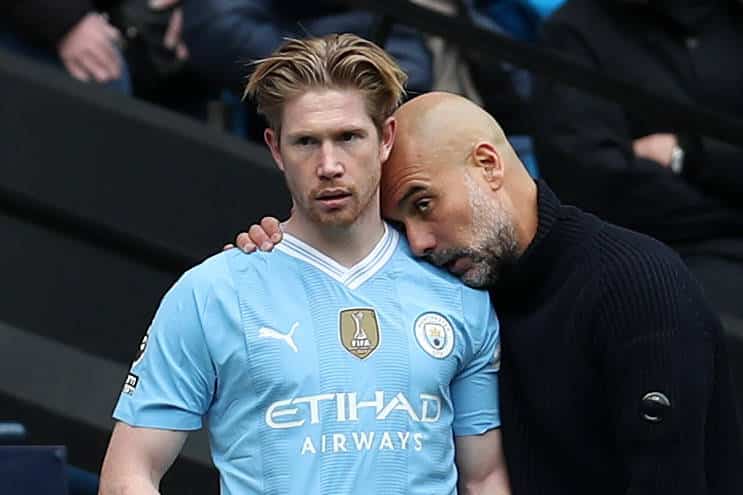De Bruyne e Guardiola no Manchester City