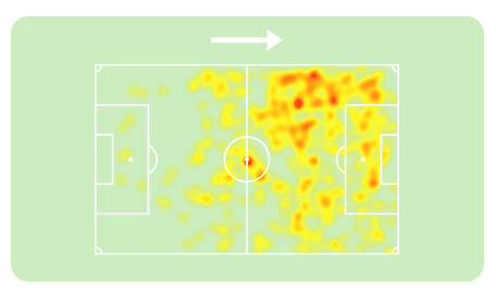 Mapa de calor de Bruno Henrique no Brasileir&atilde;o 2025