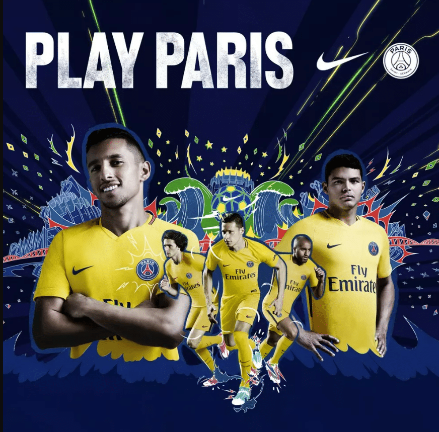 paris saint-germain uniforme homenagem brasil