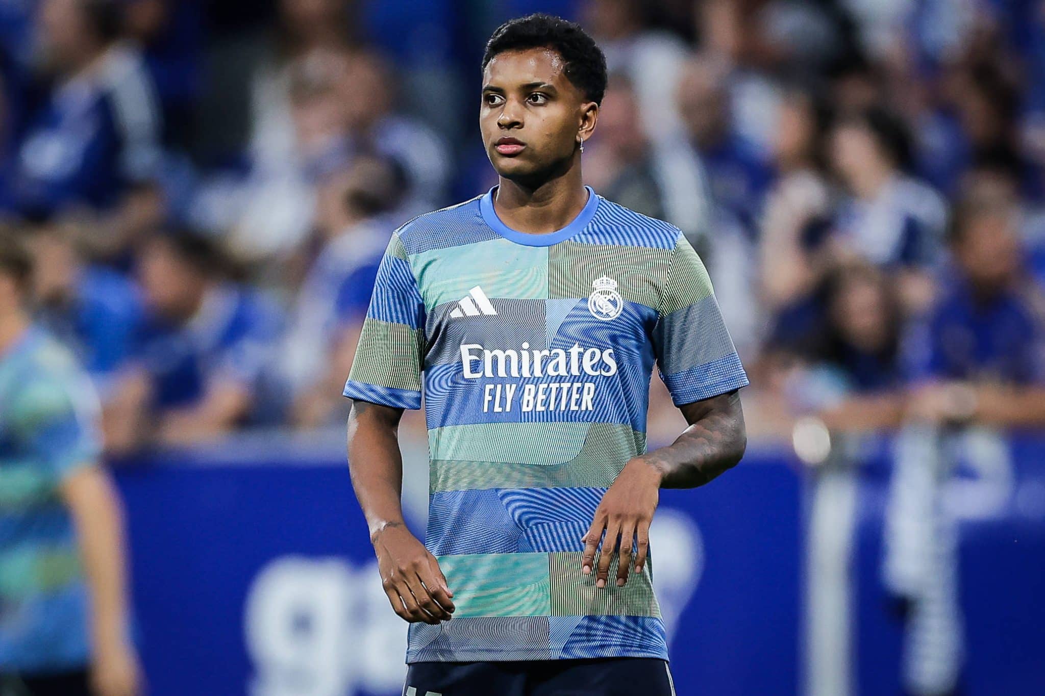 Rodrygo durante aquecimento do Real Madrid