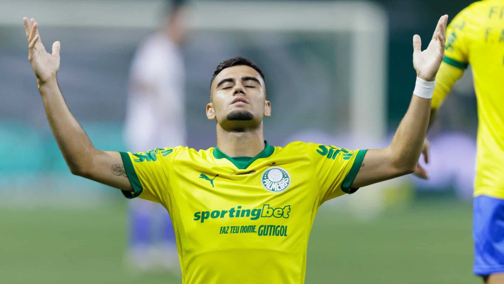 Andreas comemora seu segundo gol pelo Palmeiras no Allianz Parque