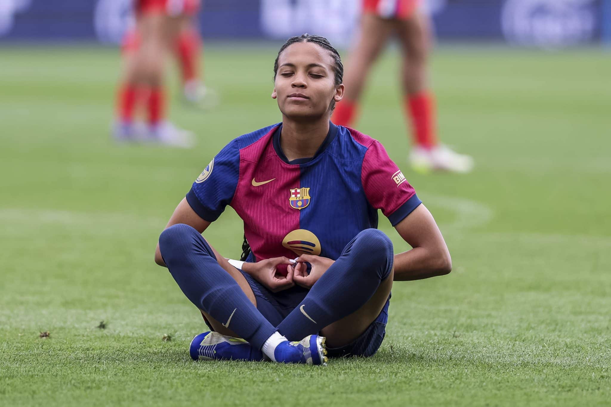 Vicky L&oacute;pez celebra gol pelo Barcelona