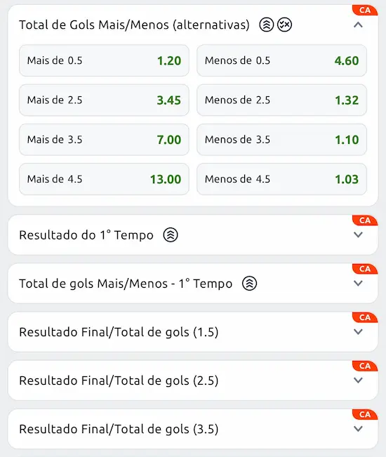 Captura de tela do recurso de Criar Aposta Turbinada na Betano