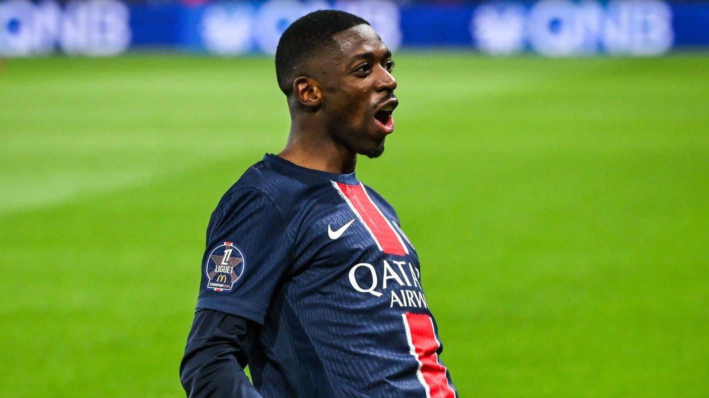 Ousmane Demb&eacute;l&eacute; comemora gol do PSG