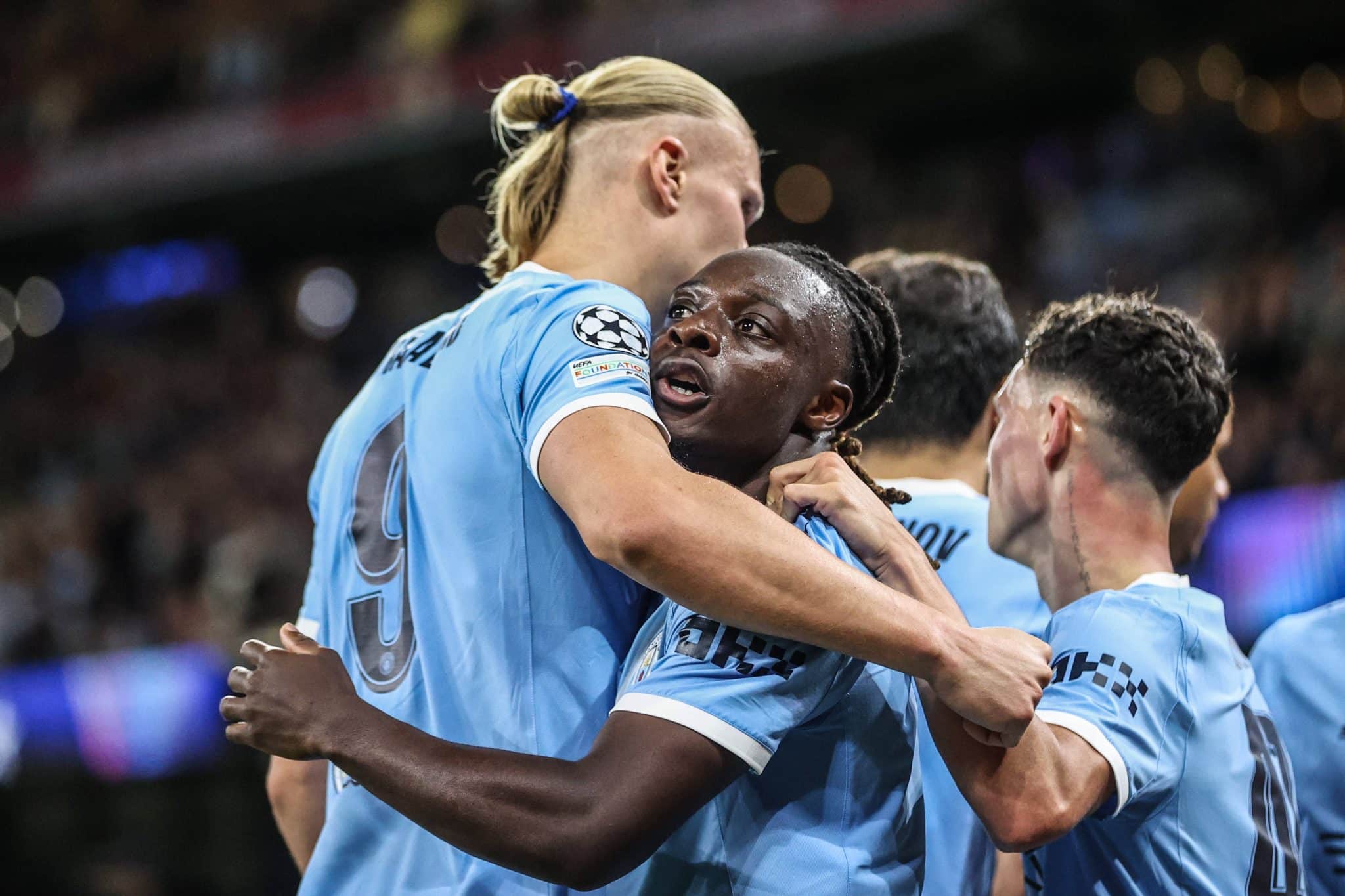 Haaland e Jeremy Doku, do Manchester City (Foto: Imago)