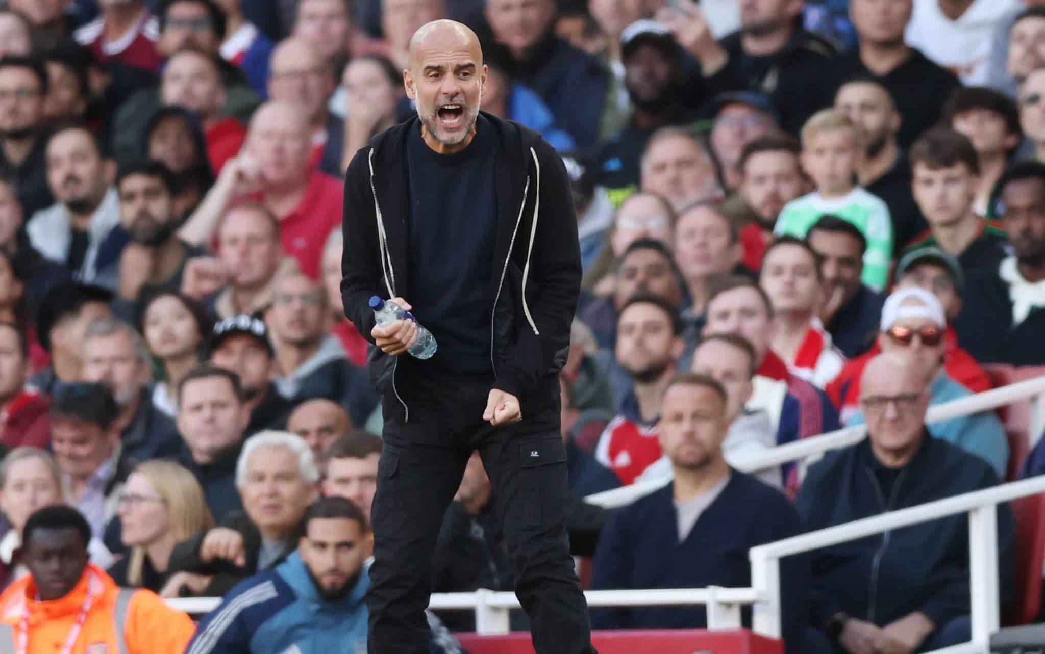 Guardiola em vit&oacute;ria do Manchester City sobre o Arsenal