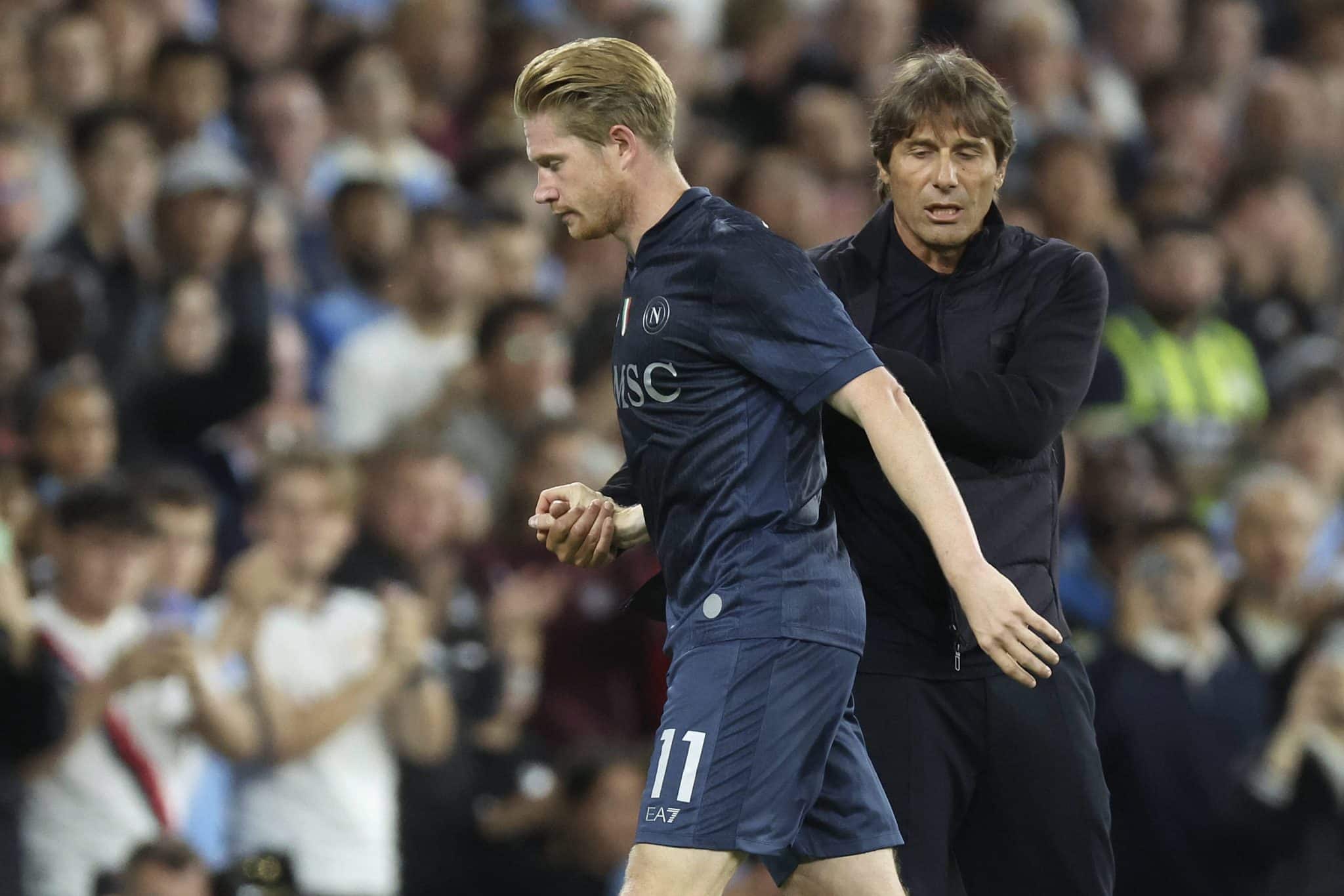 De Bruyne e Conte pelo Napoli (Foto: Imago)