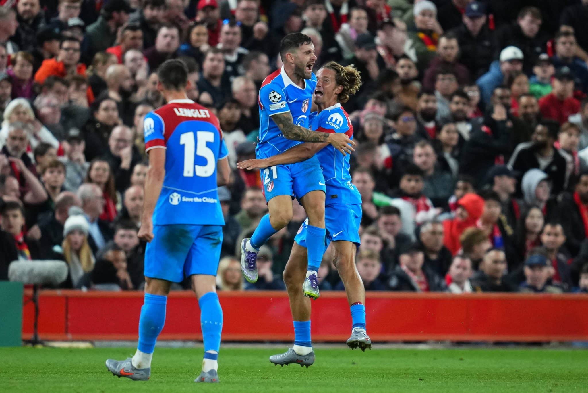 Marcos Llorente comemora gol do Atl&eacute;tico de Madrid sobre Liverpool (Foto: Imago) 