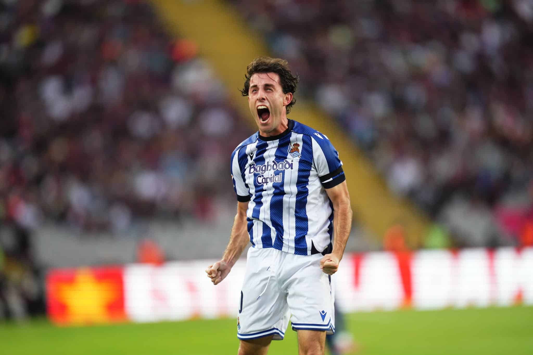 Odriozola comemora gol da Real Sociedad