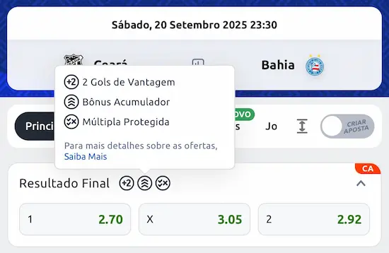 Captura de tela de pagamento antecipado e m&uacute;ltipla protegida na Betano