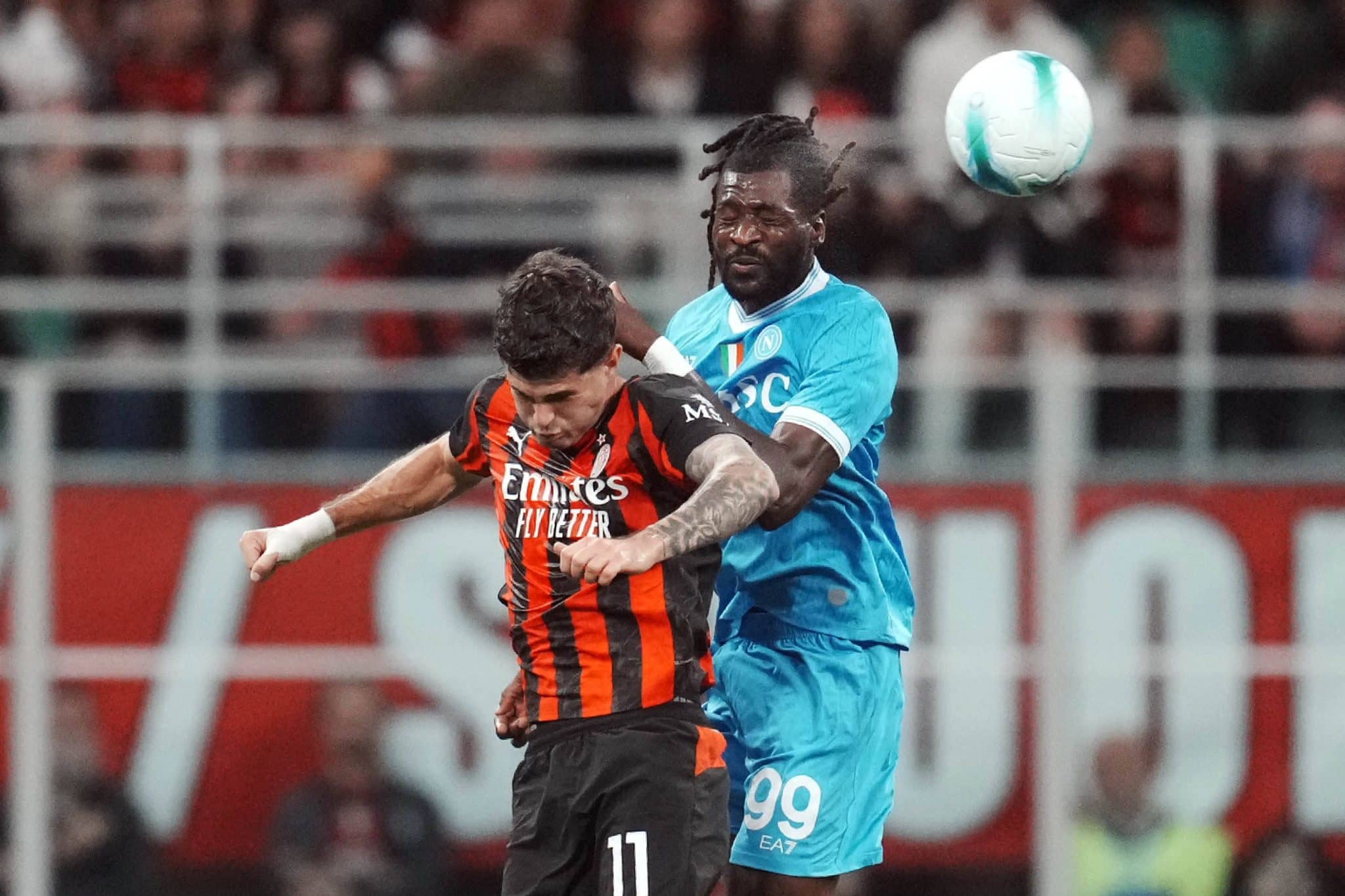 Pulisic em jogo contra o Napoli