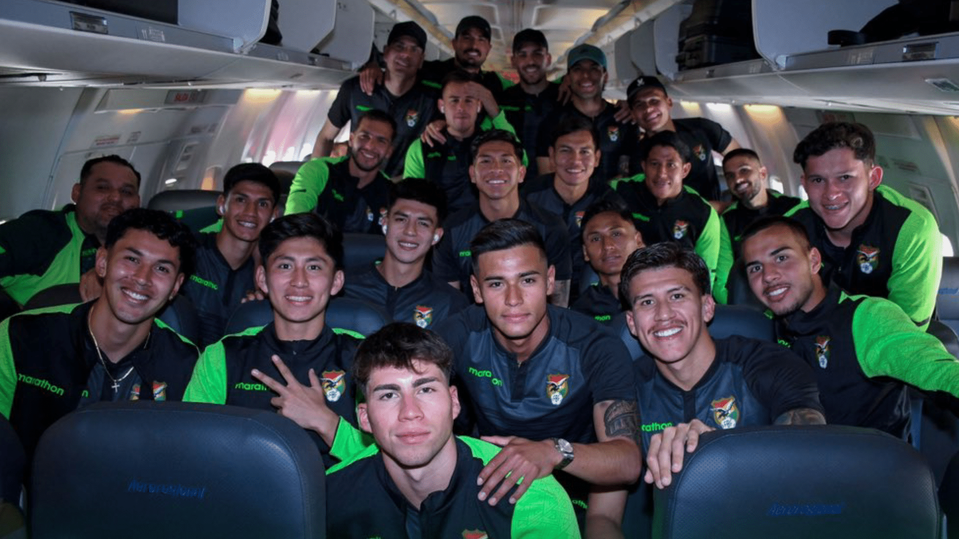 Sele&ccedil;&atilde;o boliviana reunida antes de jogo das Eliminat&oacute;rias