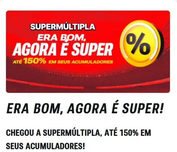 Captura de tela da promo&ccedil;&atilde;o Super M&uacute;ltipla, da Superbet
