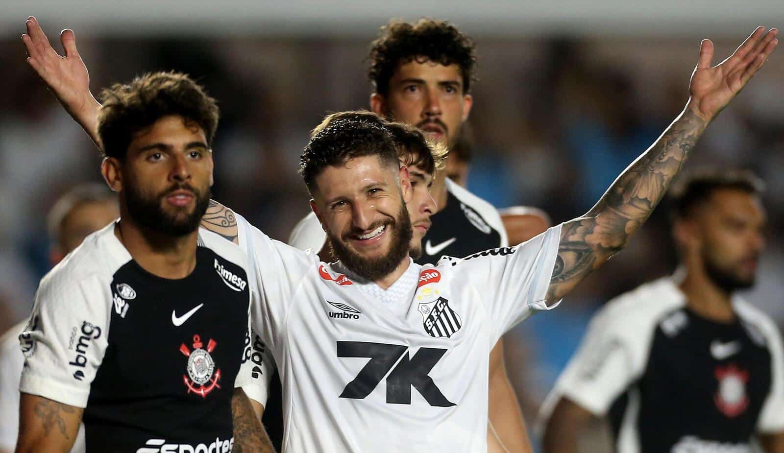 Santos vence o Corinthians de maneira incontest&aacute;vel em noite de simbiose com a torcida