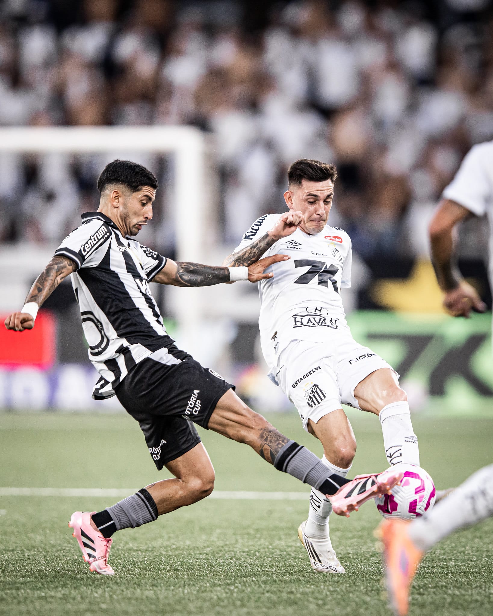 Escobar entrou no segundo tempo de Santos e Botafogo