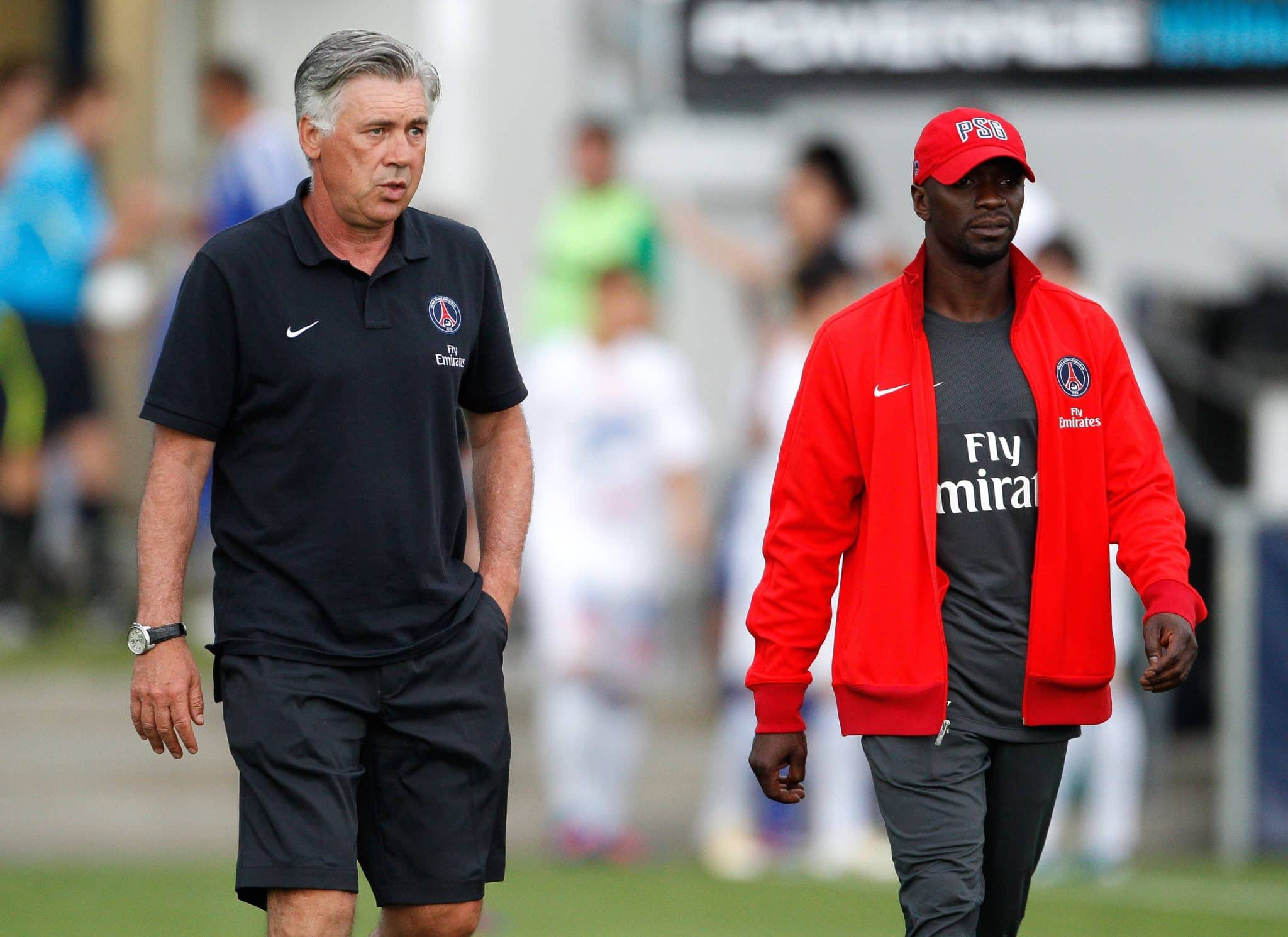 Ancelotti e Mak&eacute;l&eacute;l&eacute; nos tempos de PSG