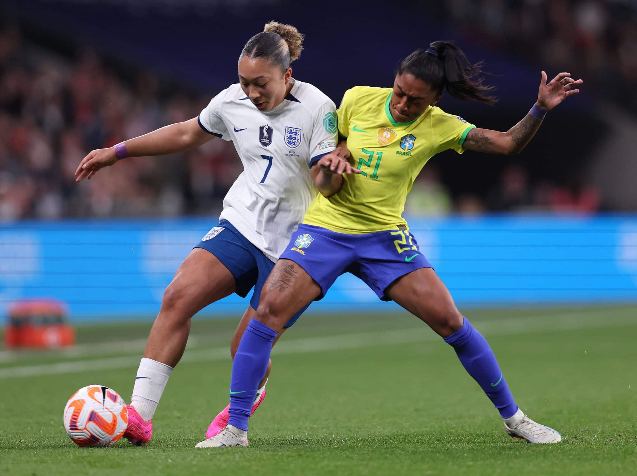 England Women v Brazil Women &ndash; Women s CONMEBOL/UEFA Finalissima &ndash; Wembley Stadium April 6, 2023, London: London, Englan