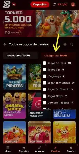 Captura de tela da p&aacute;gina do cassino da Bateubet
