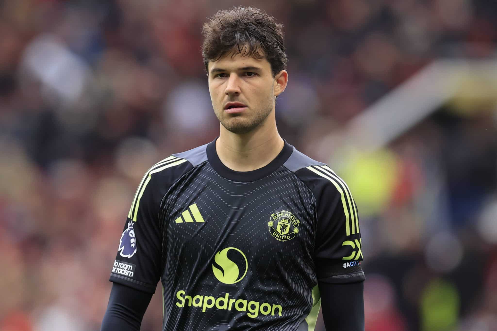 Senne Lammens em atua&ccedil;&atilde;o pelo Manchester United (Foto: IMAGO / Pro Sports Images)