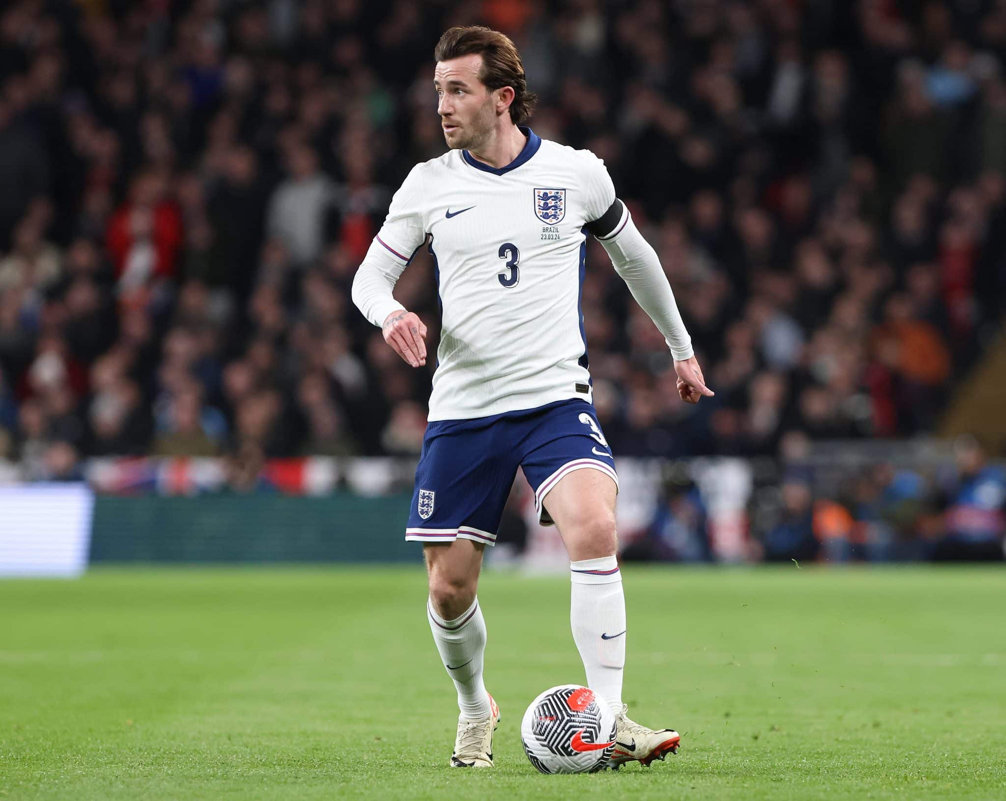 Ben Chilwell em atua&ccedil;&atilde;o pela sele&ccedil;&atilde;o da Inglaterra (Foto: IMAGO / Crystal Pix)