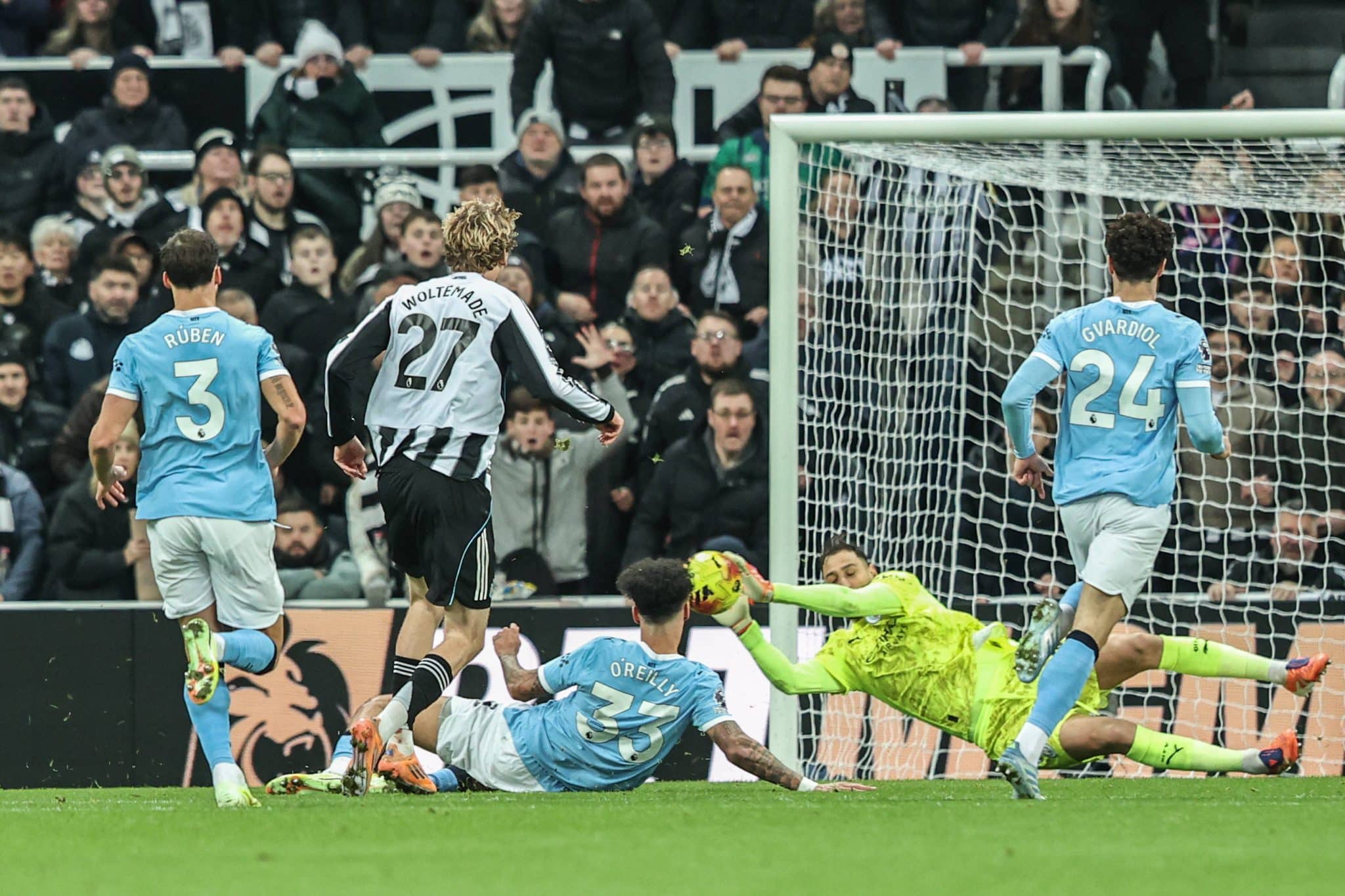 Woltemade e Donnarumma travam duelo particular em Newcastle x City