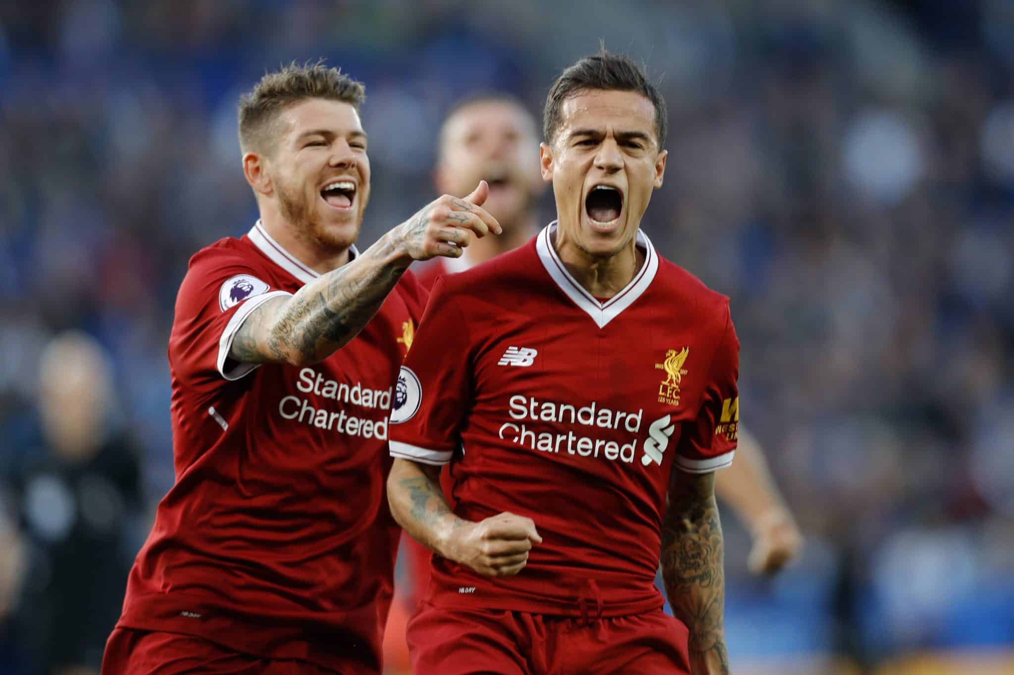 Coutinho celebra gol pelo Liverpool