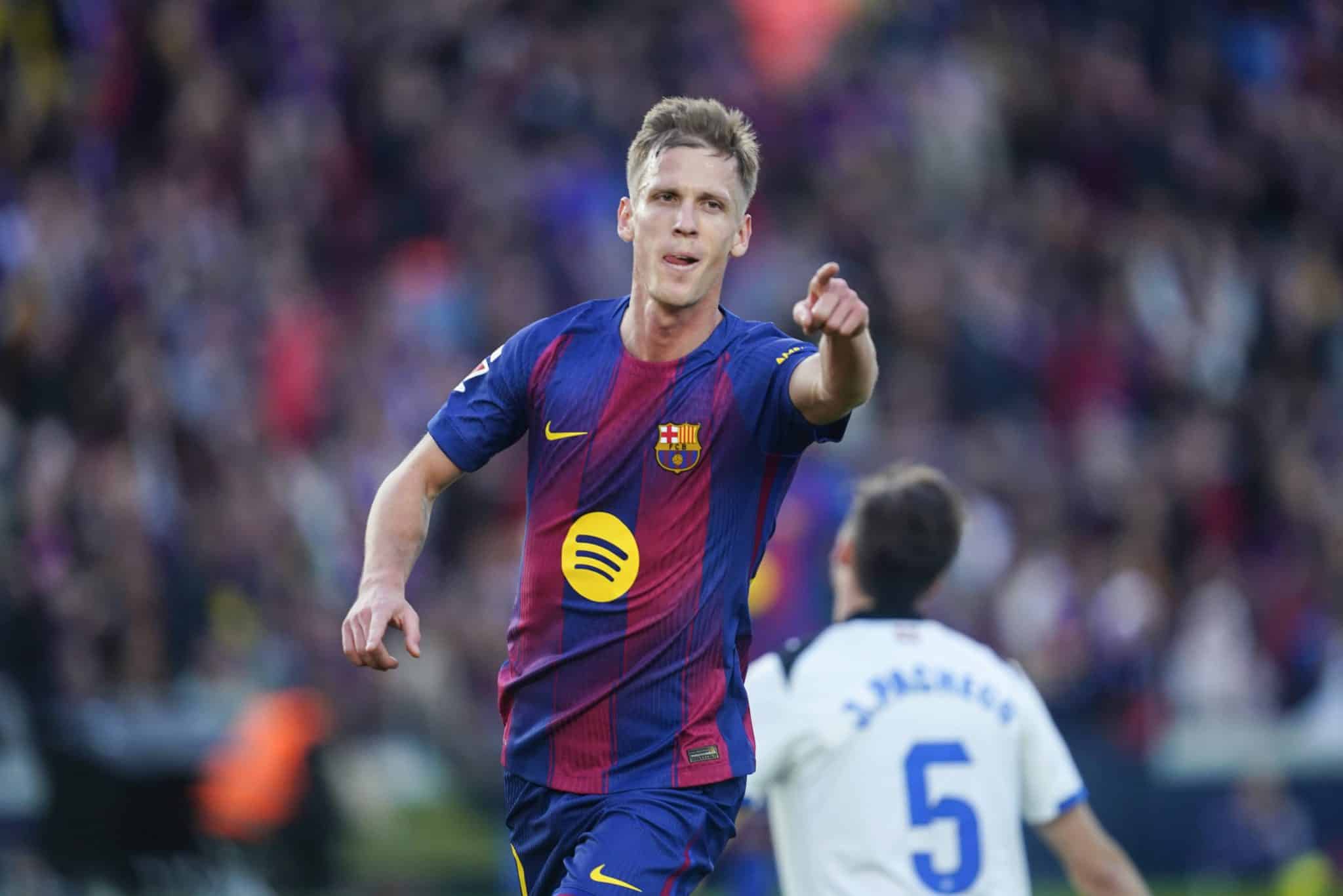 Dani Olmo em vit&oacute;ria do Barcelona (Foto: Imago)