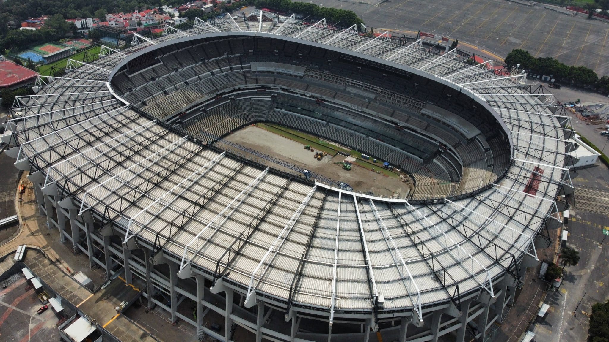 Est&aacute;dio Azteca passa por obras antes da Copa de 2026