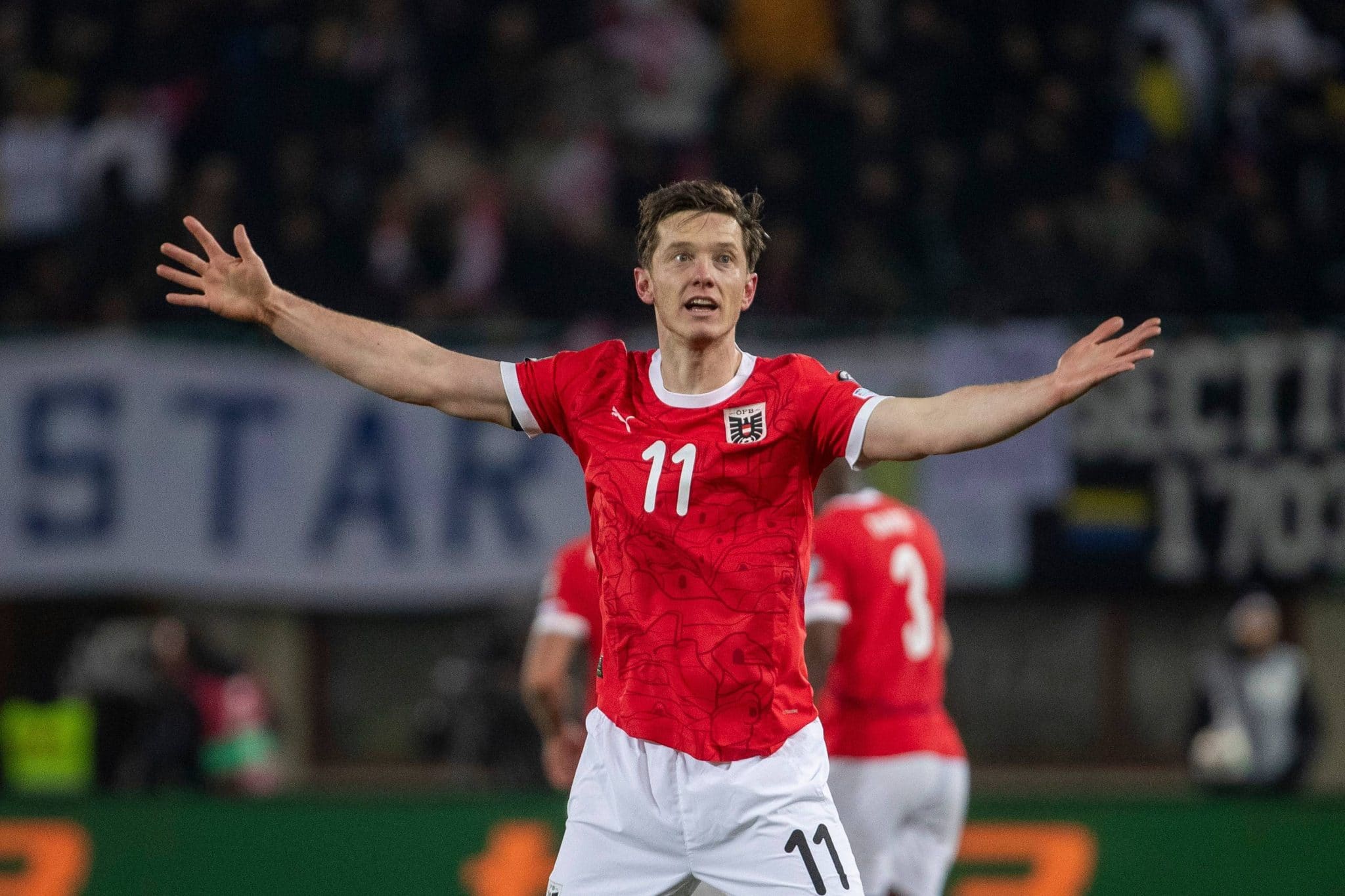 Michael Gregoritsch comemora o gol que colocou a &Aacute;ustria na Copa do Mundo (Foto: Imago)