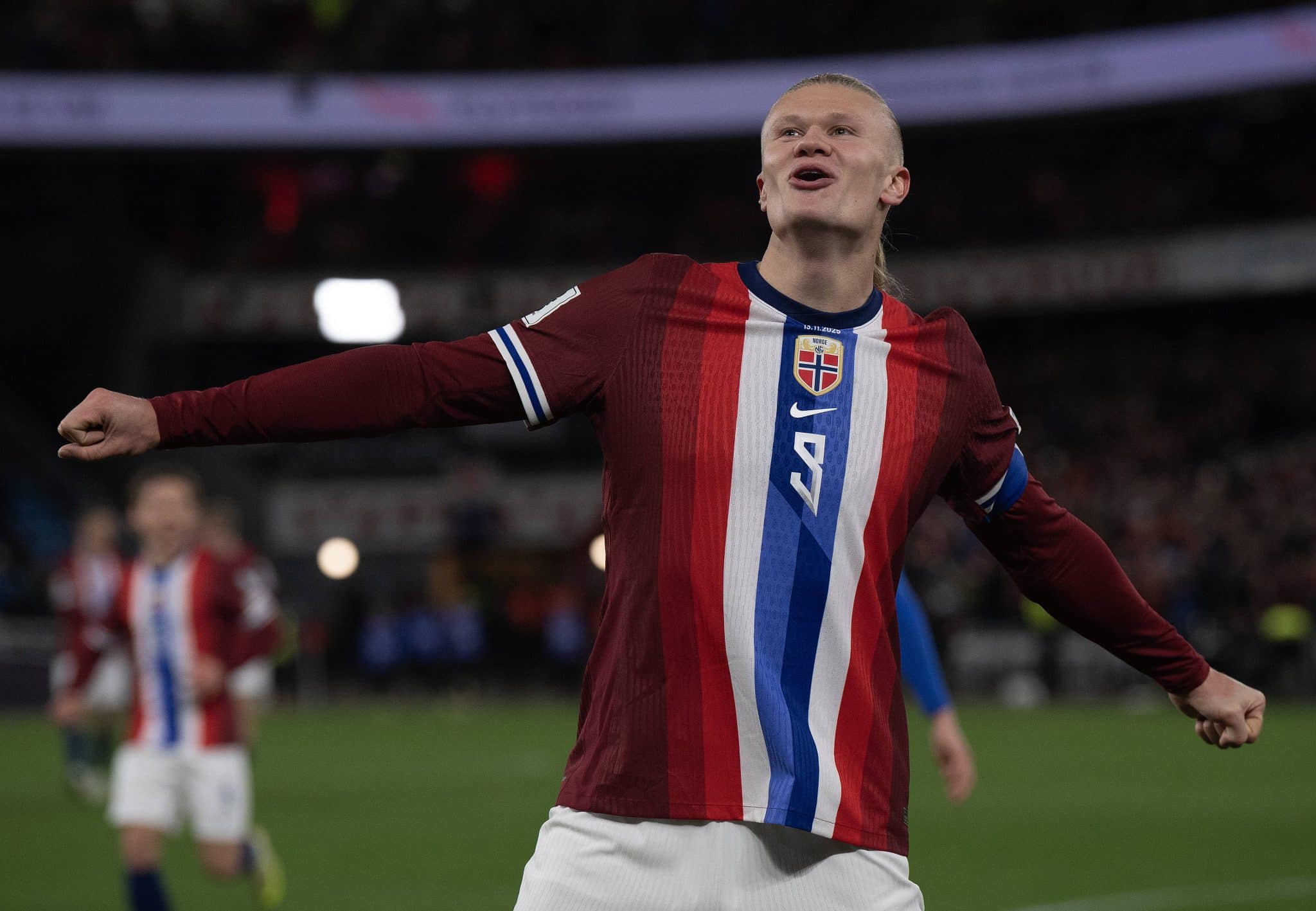 Haaland celebra gol pela sele&ccedil;&atilde;o da Noruega (Foto: IMAGO / Visionhaus)