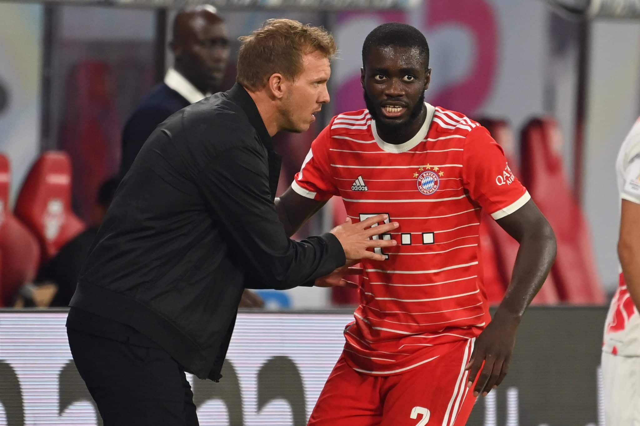 Nagelsmann e Upamecano pelo Bayern de Munique (Foto: Imago)