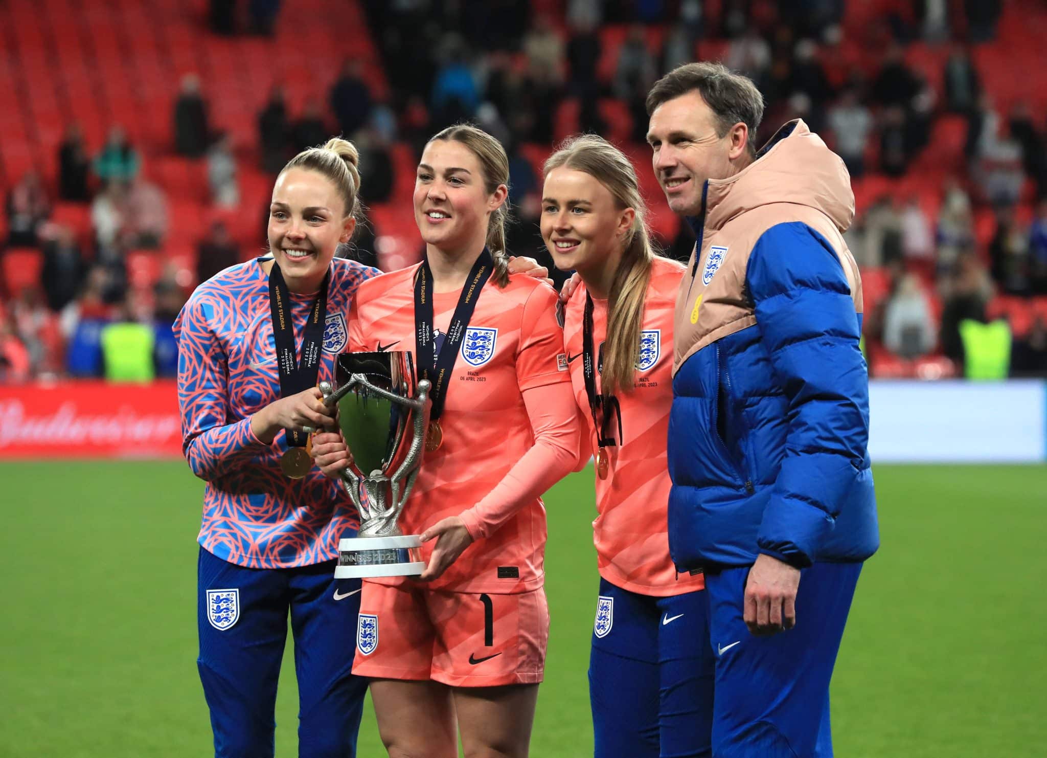 England v Brazil &ndash; Women s Finalissima &ndash; Wembley Stadium England goalkeepers Ellie Roebuck, Mary Earps and Hannah Hampto