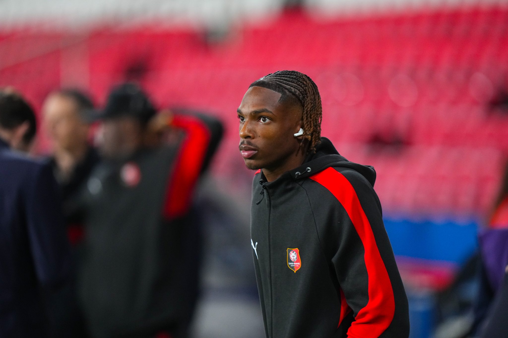 Jeremy Jacquet antes de um jogo do Rennes