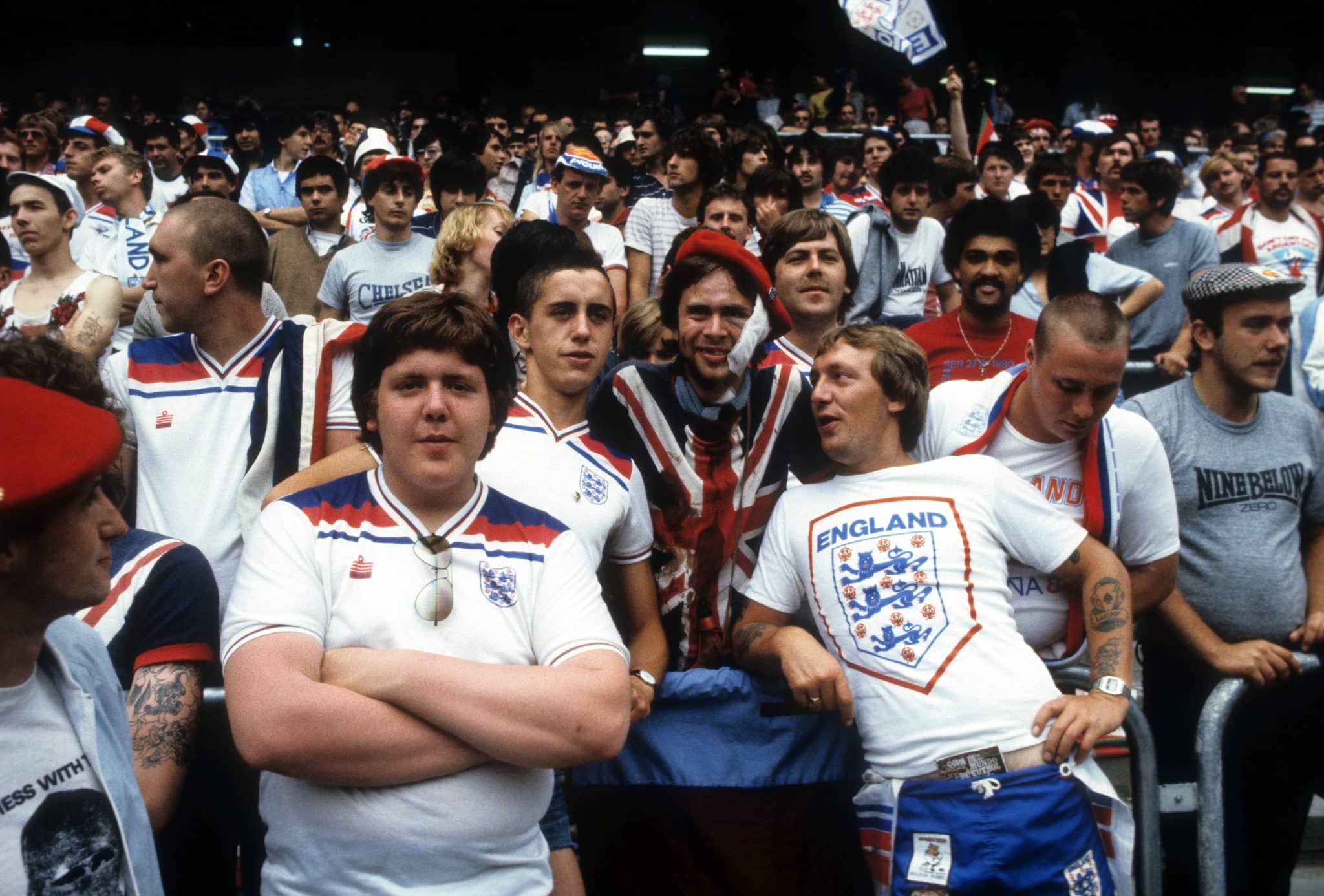 Torcedores ingleses em Bilbao, na Copa do Mundo de 1982