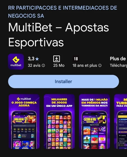 Captura de tela do aplicativo oficial da Multibet na Play Store