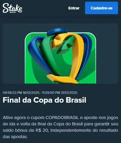 Captura de ela da promo&ccedil;&atilde;o da Stake na final da Copa do Brasil