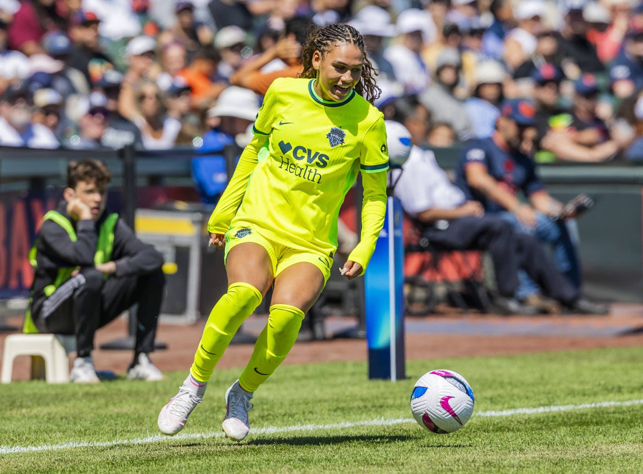 Trinity Rodman, em atua&ccedil;&atilde;o pelo Washington Spirit (Foto: Imago)