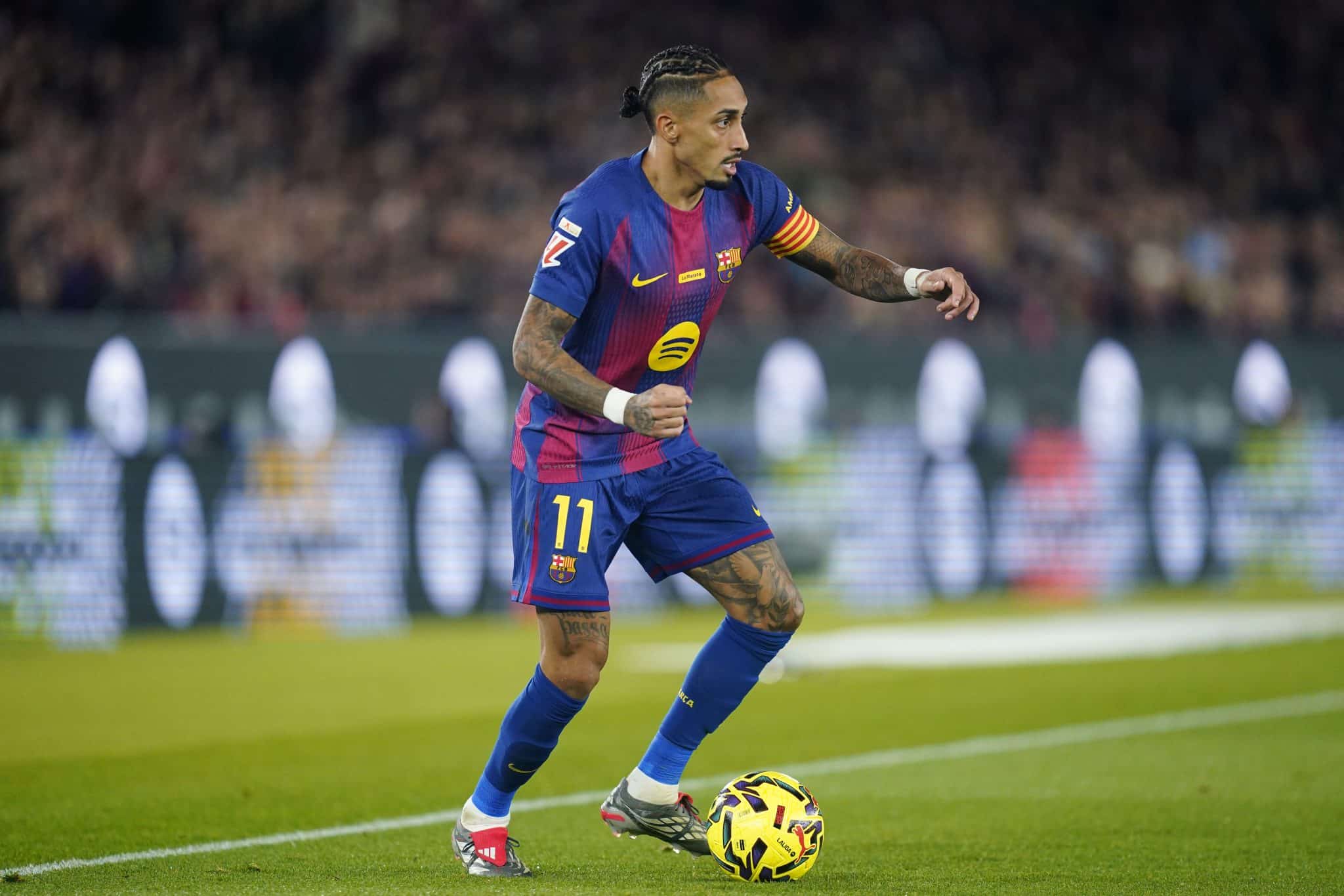 Raphinha em a&ccedil;&atilde;o pelo Barcelona