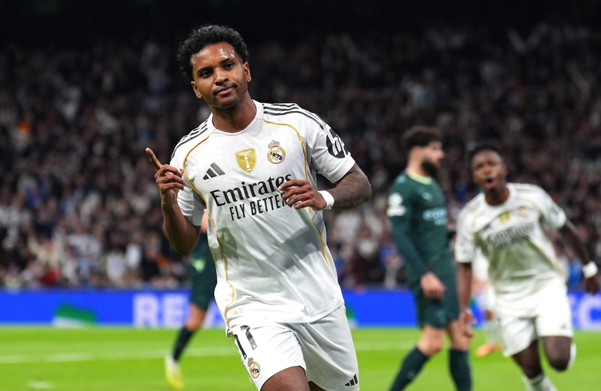 Rodrygo comemora gol do Real Madrid sobre Manchester City (Foto: Icon Sport)
