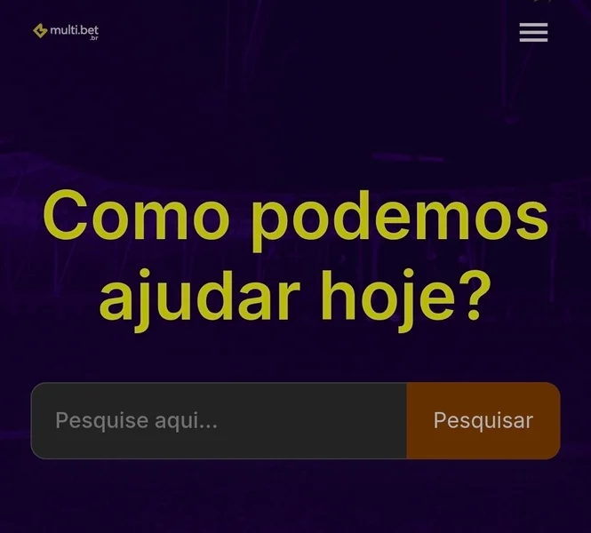Captura de tela da p&aacute;gina de suporte da Multibet