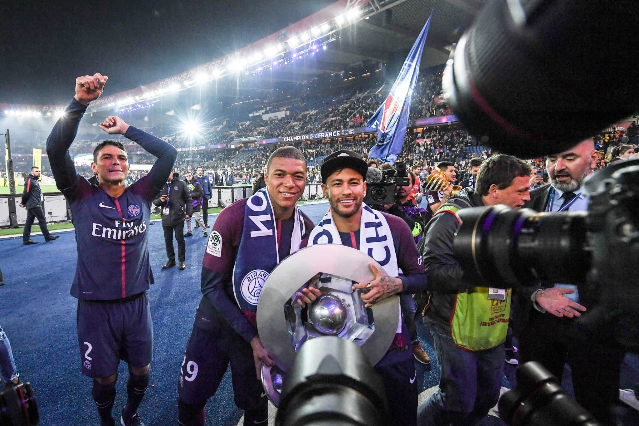 Thiago Silva, Mbapp&eacute; e Neymar