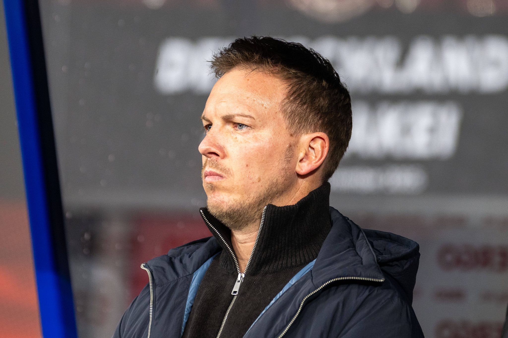 Nagelsmann durante jogo da sele&ccedil;&atilde;o alem&atilde;