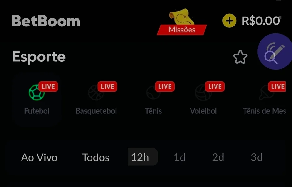 Captura de tela da p&aacute;gina com o calend&aacute;rio de jogos da Betboom