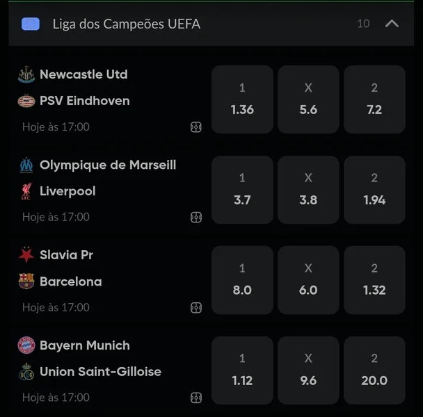 Captura de tela da p&aacute;gina com jogos que possuem o centro de partida da Betboom