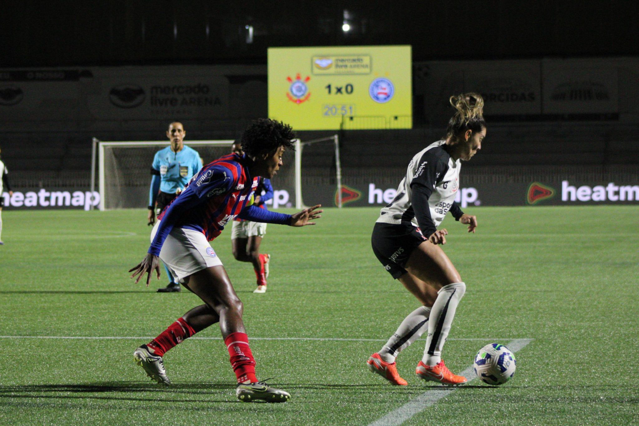 Partida entre Corinthians e Bahia pelo Brasileir&atilde;o Feminino disputada no Pacaembu