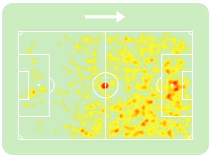 Mapa de calor de Kaio Jorge no Brasileir&atilde;o 2025