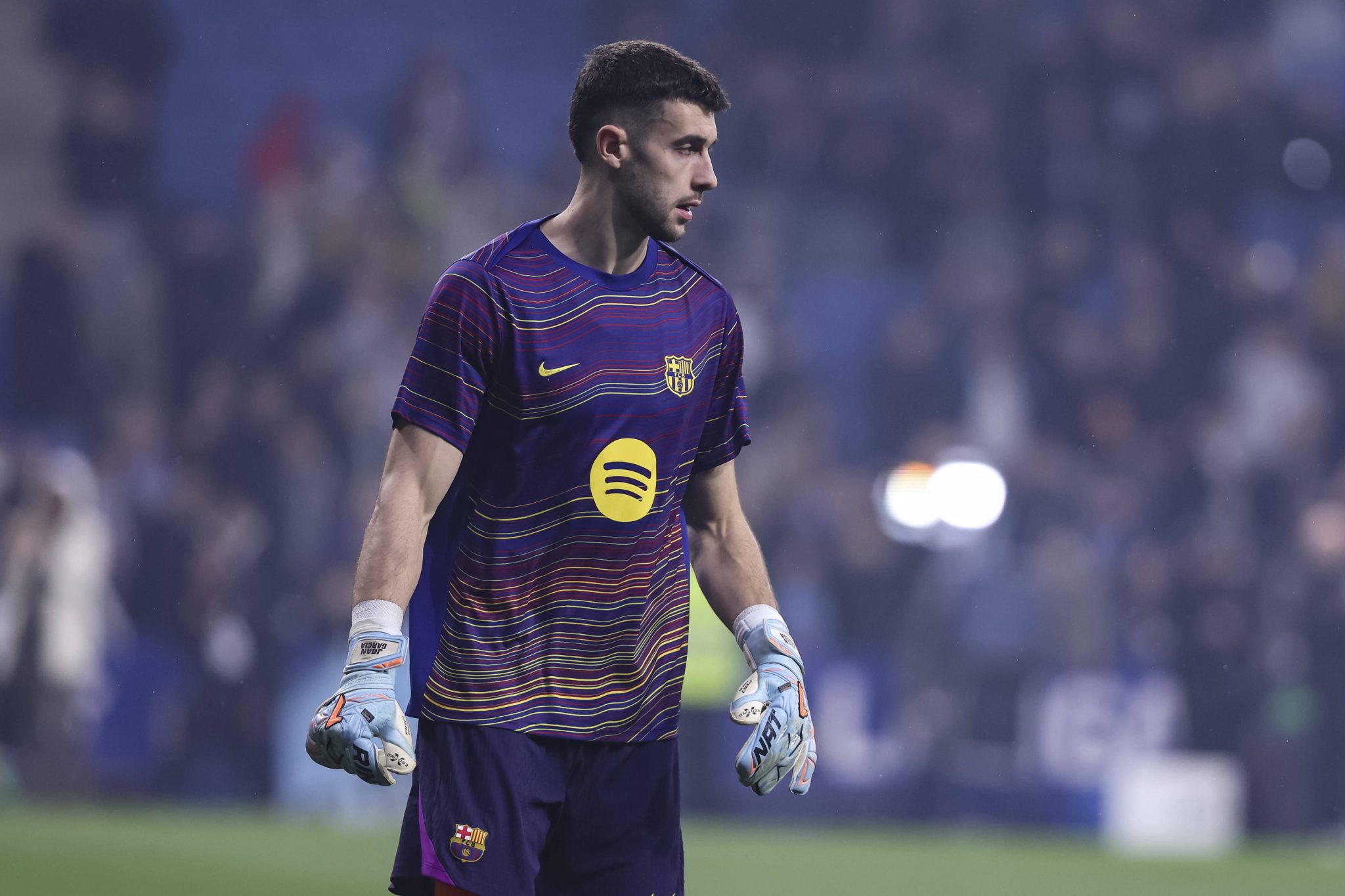 O goleiro Joan Garc&iacute;a antes de Espanyol x Barcelona